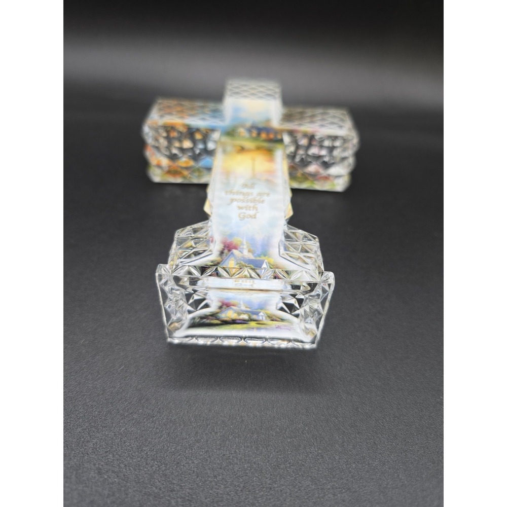 Bradford Exchange 2015 Thomas Kinkade Inspirations Of Hope Crystalline Cross - Picture 4 of 6
